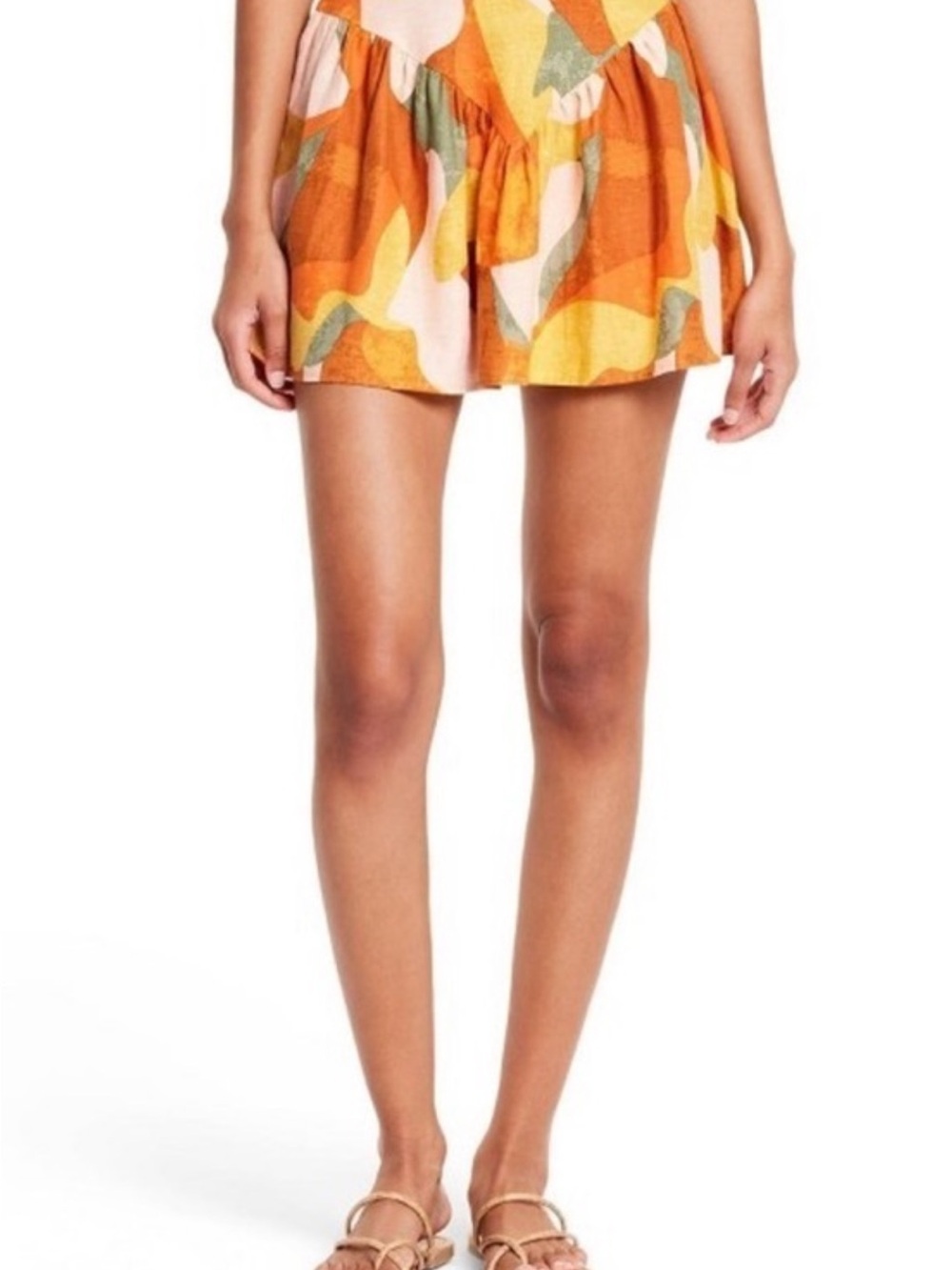 Fe Noel Target NWT Size 8 Women's Orange Multi-Print Mini Skirt